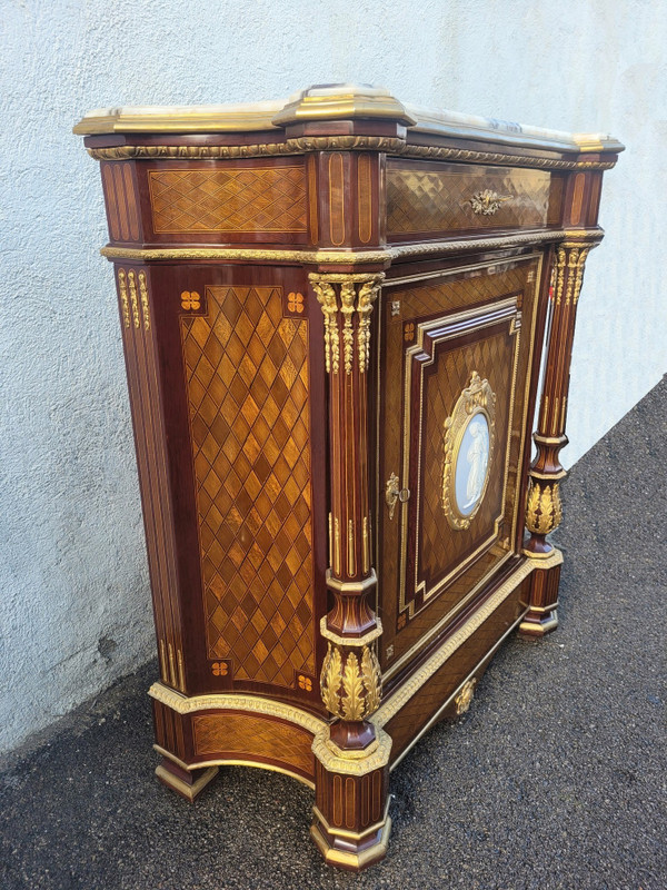 *offerta *Credenza ad altezza d'appoggio Intarsiata, Napoleone III, XIX Secolo