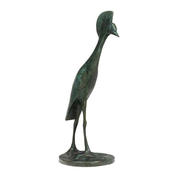 François Pompon. “Crowned Crane on the move”, bronze, 2006 print.