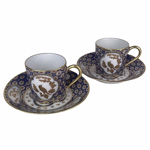 Pair Of Bernardaud Cups With Birds