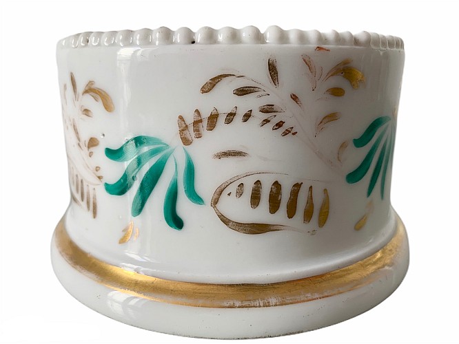 Inkwell In Polychrome Porcelain XIXth Century