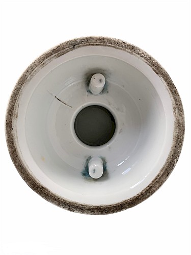 Inkwell In Polychrome Porcelain XIXth Century