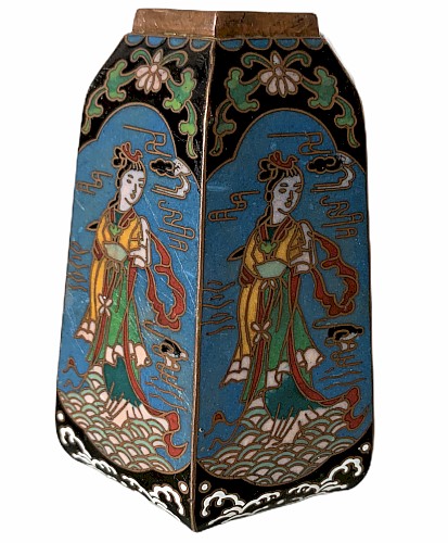 Hexagonal vase in cloisonné enamels china
