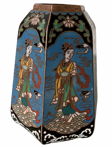 Hexagonal vase in cloisonné enamels china