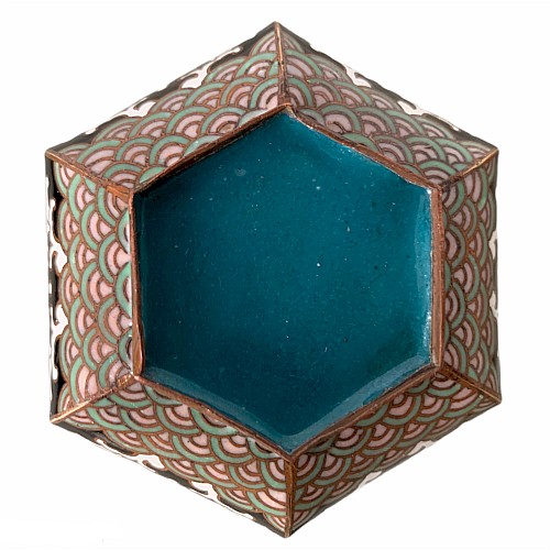 Hexagonal vase in cloisonné enamels china