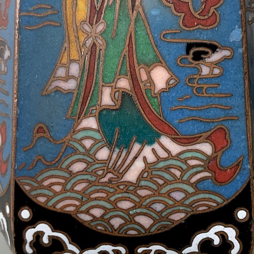 Hexagonal vase in cloisonné enamels china