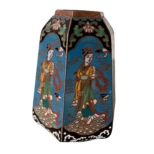 Hexagonal vase in cloisonné enamels china