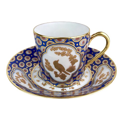 Paire De Tasses Bernardaud aux oiseaux