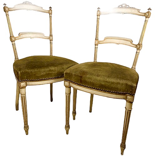 Paire De Chaises Napoléon III Style Louis XVI