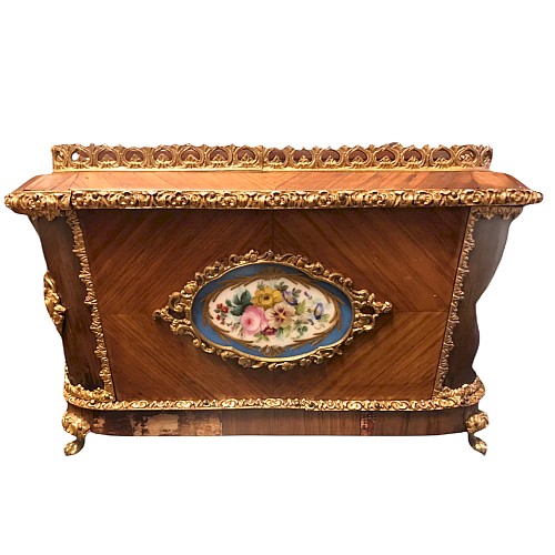 Napoleon III marquetry and gilt bronze planter