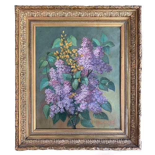 French school of the 19th century, Bouquet de Lilas by V. Goulard