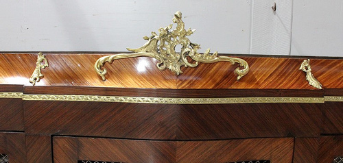 Bibliothèque en Acajou Blond et Bois de Violette, goût Louis XV – Fin XIXe
