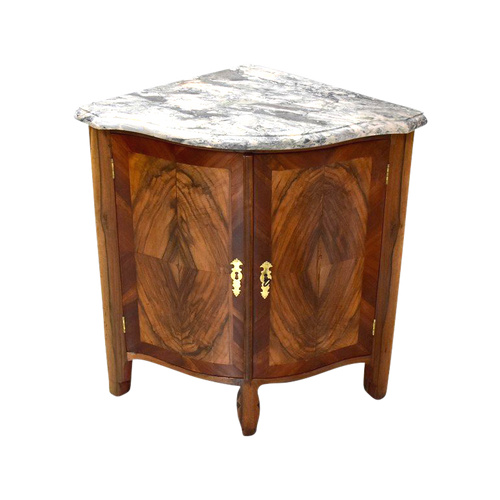 Corner cabinet in walnut, Louis XV period - 18th century