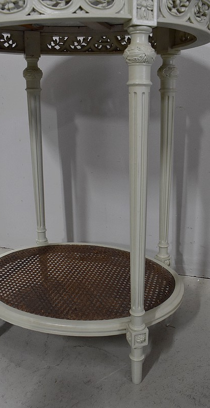 Holzsockeltisch Rechampi und Cannage im Stil von Louis XVI - 1920