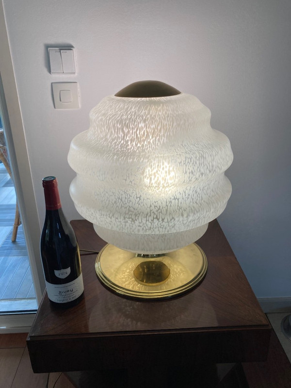 70's Lamp In Clichy Glassware