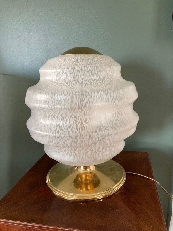 70's Lamp In Clichy Glassware