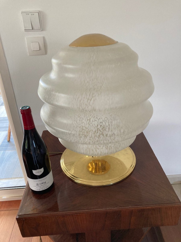 70's Lamp In Clichy Glassware