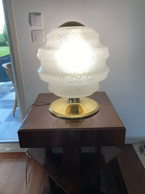 70's Lamp In Clichy Glassware