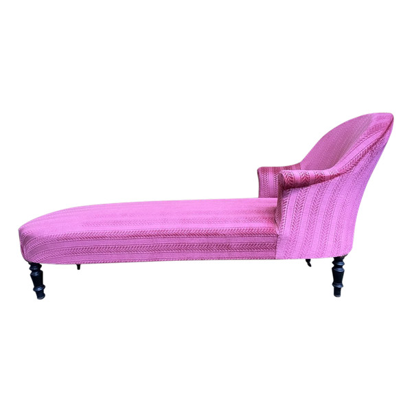 Méridienne Crapaud Napoléon III Velours Rose