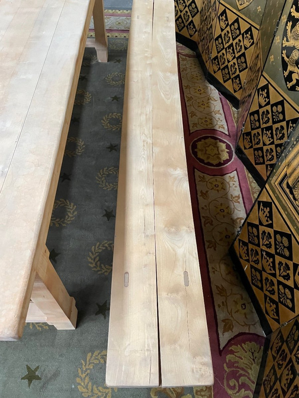 Table De Ferme En hêtre et ses bancs
