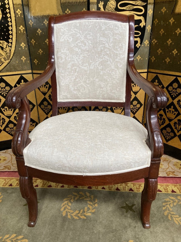 Poltrona in mogano del periodo del restauro