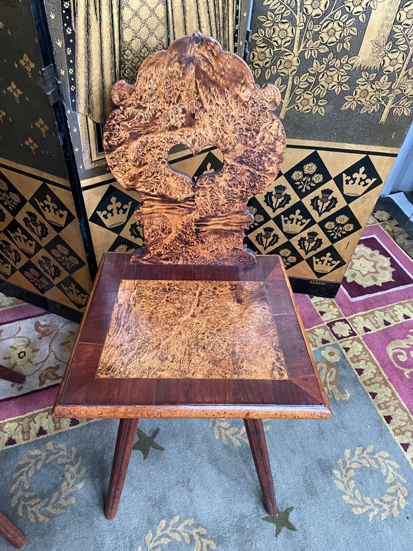 Suite Of 4 Alsatian Elmwood Chairs
