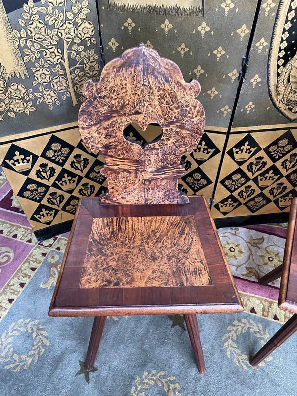Suite Of 4 Alsatian Elmwood Chairs