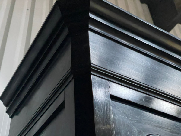 Buffet Luigi Filippo doppio corpo in legno annerito