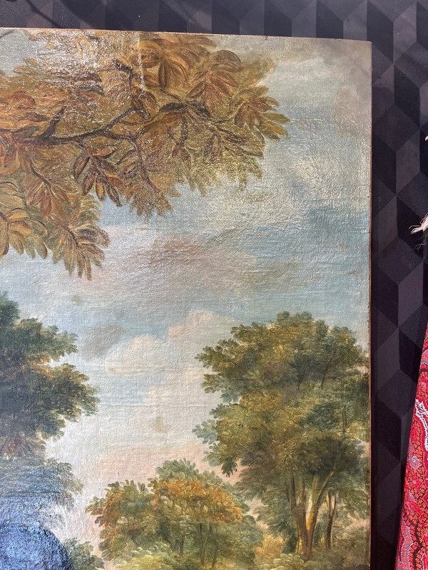 Peinture Sur Toile Scène Familiale Signée Jardinet 1932