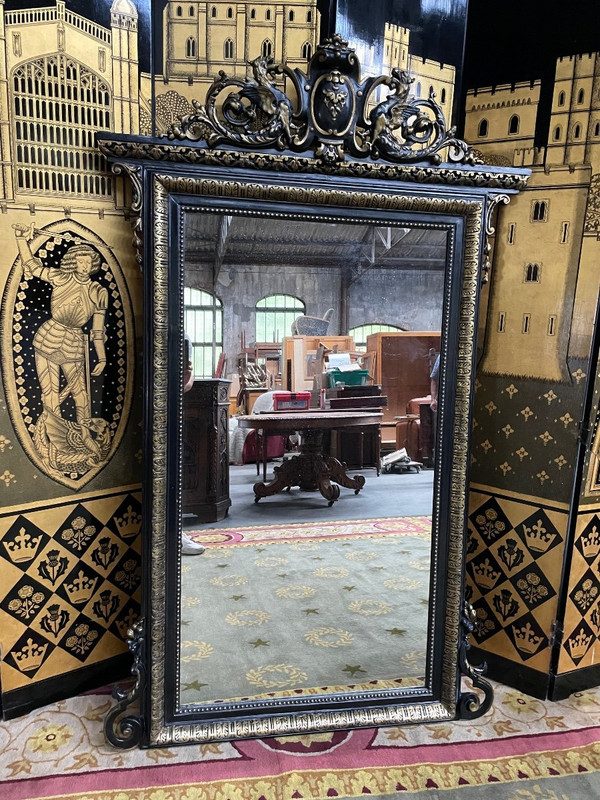 Miroir époque Napoléon III Bois Noirci