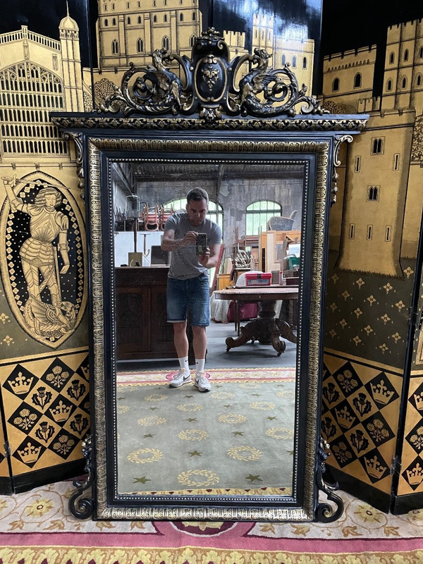 Miroir époque Napoléon III Bois Noirci