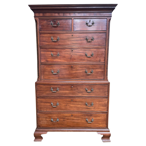 Commode Tallboy En Acajou Anglais 19eme