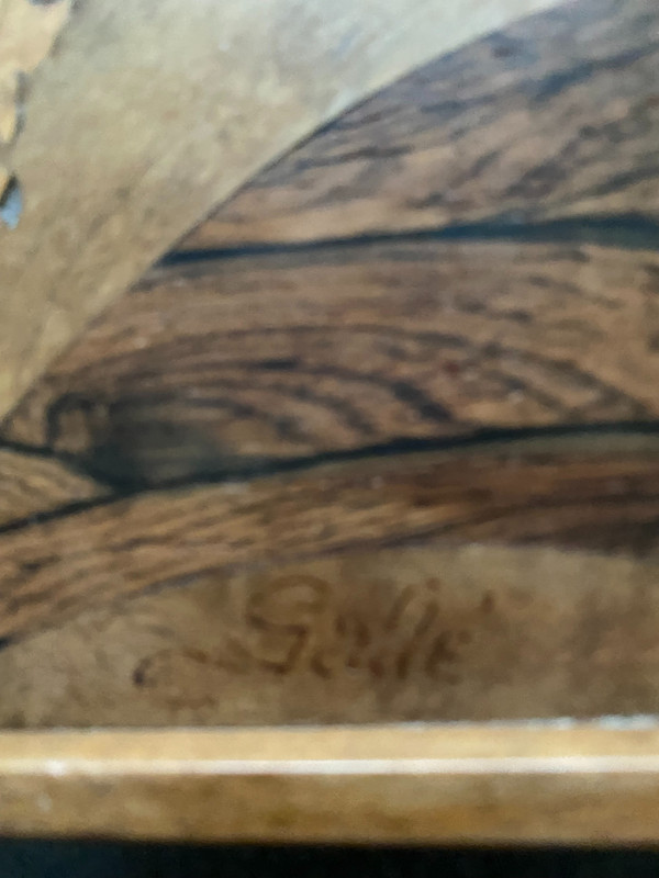 Marquetry tray signed "Gallé".
