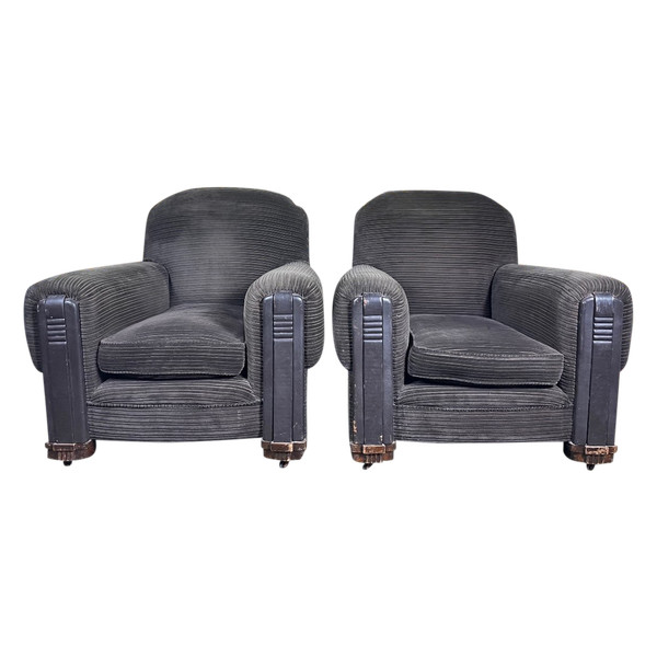 Paire de fauteuils club époque Art Déco