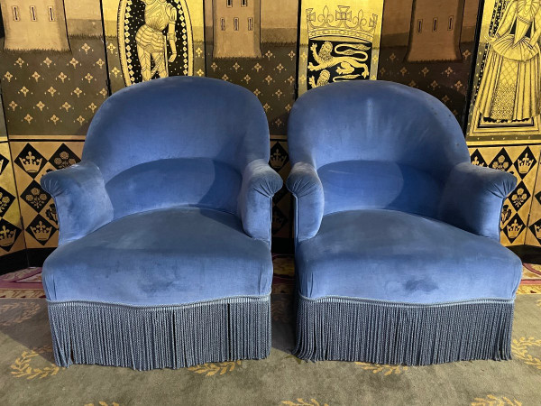 Paire De Fauteuils Crapaud Napoléon III