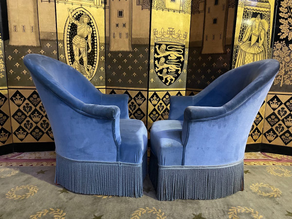 Paire De Fauteuils Crapaud Napoléon III