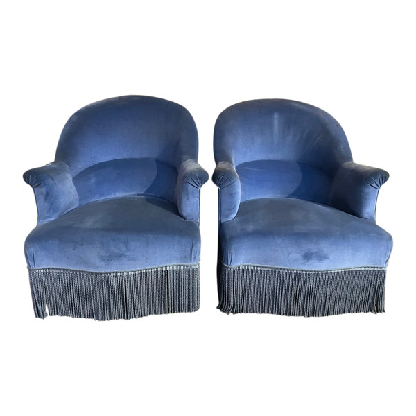 Paire De Fauteuils Crapaud Napoléon III