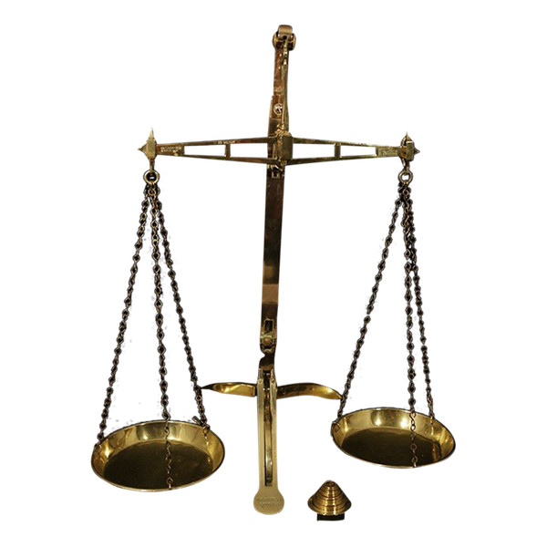 Trébuchet, balance de confiseur  Laiton  XIXème siècle 