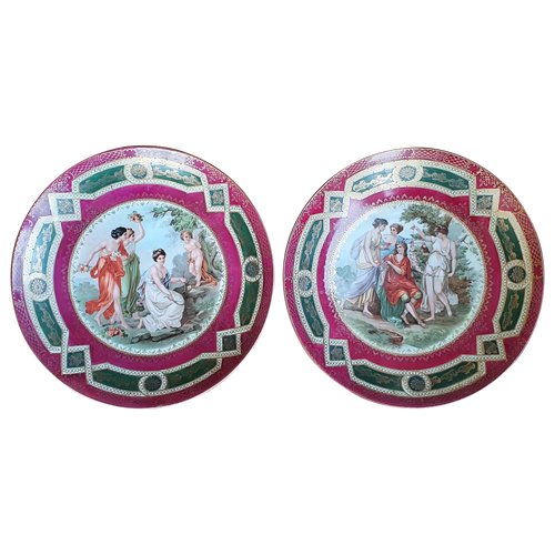 Two decorative Bavarian porcelain wall plates marked PROV SXE ES