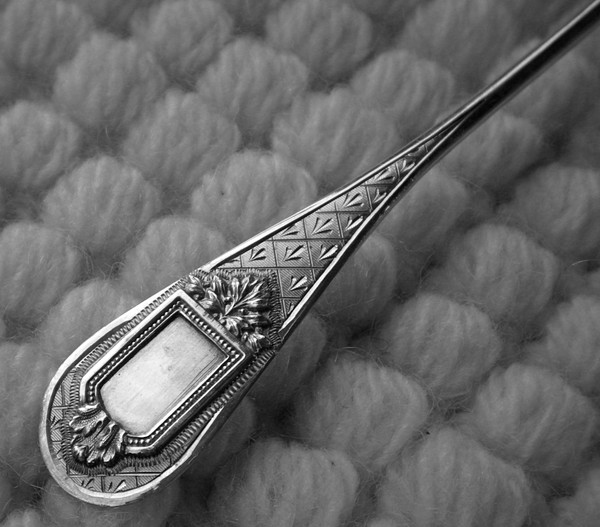 Cuillère à saupoudrer Napoléon III XIX ème en argent massif poinçon minerve