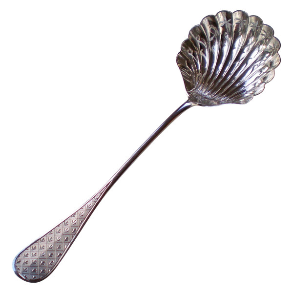 Napoleon III 19th century sprinkling spoon in solid silver, neck brace hallmark