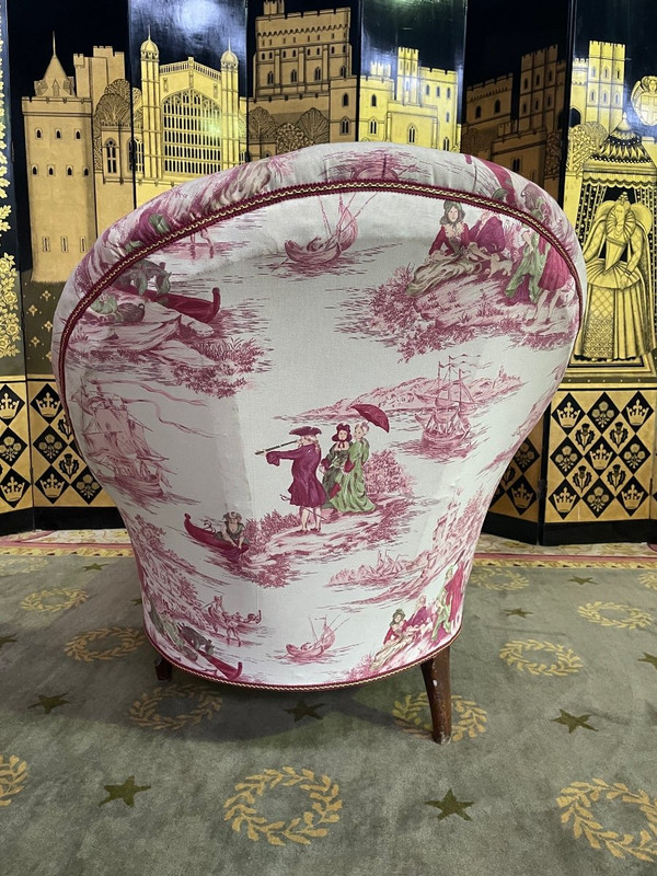 Napoleon III Daybed In Toile De Jouy