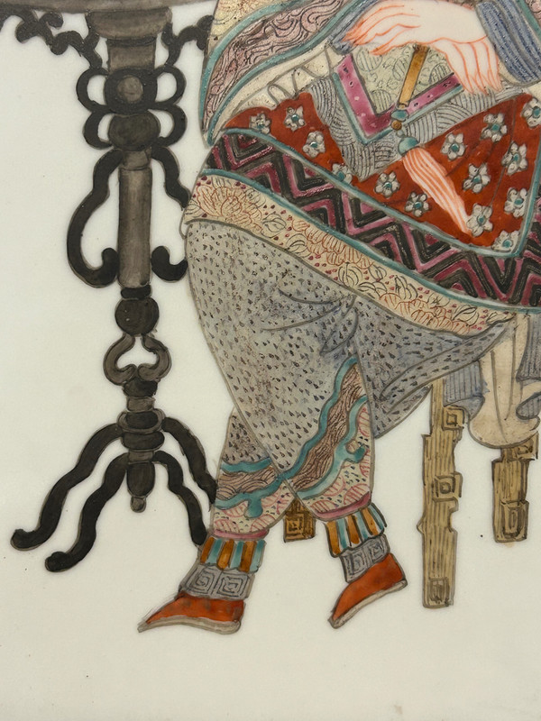 Piatto in porcellana cinese dell'inizio del XX secolo - Scena di interno - Cinese - Asia - Asiatico