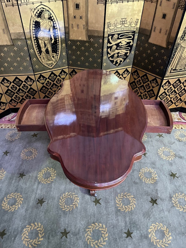 Guéridon Violonné En Acajou Napoléon III