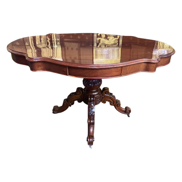 Guéridon Violonné En Acajou Napoléon III