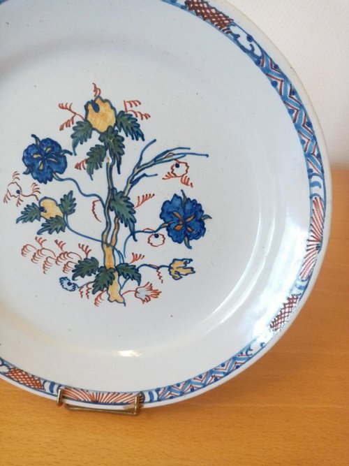 Steingutplatte: Mühlen aus dem 18. Jahrhundert.