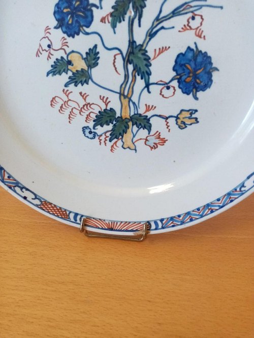 Steingutplatte: Mühlen aus dem 18. Jahrhundert.