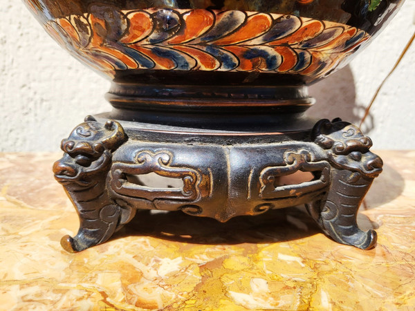 Thoune, Paire De Lampes En Faïence, Fin XIXème Siècle