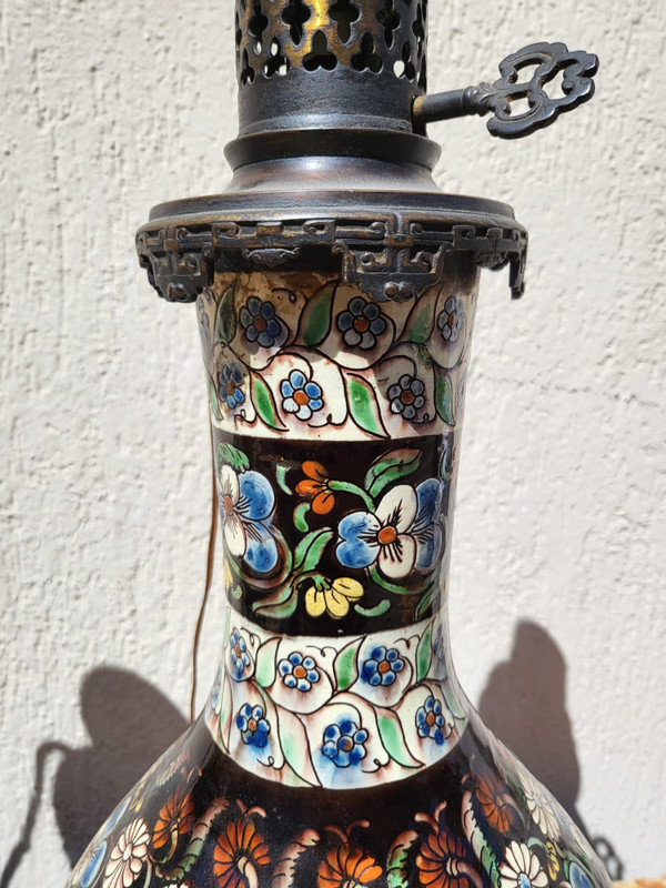 Thoune, Paire De Lampes En Faïence, Fin XIXème Siècle
