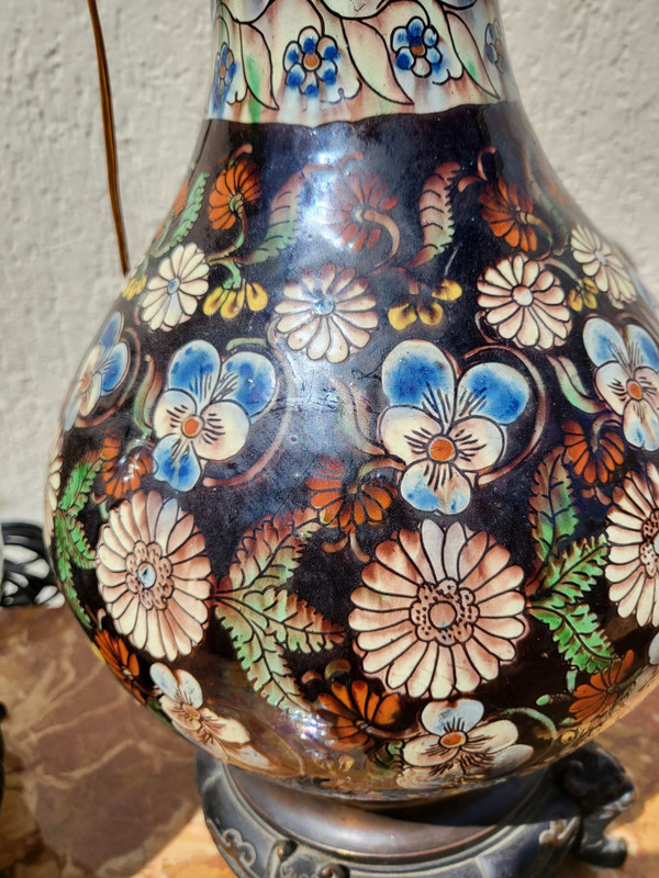 Thoune, Paire De Lampes En Faïence, Fin XIXème Siècle