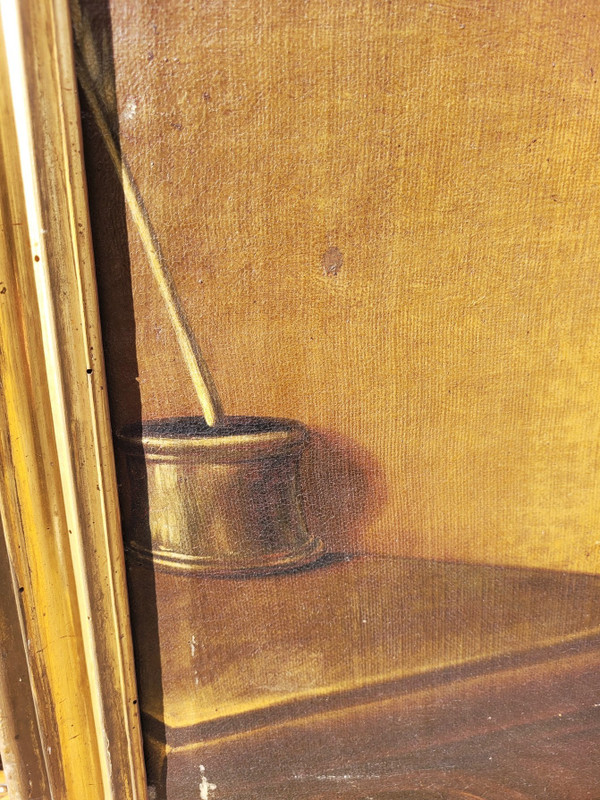 Portrait d'Un érudit, Huile Sur Toile Encadrée, XVIIIème Siècle